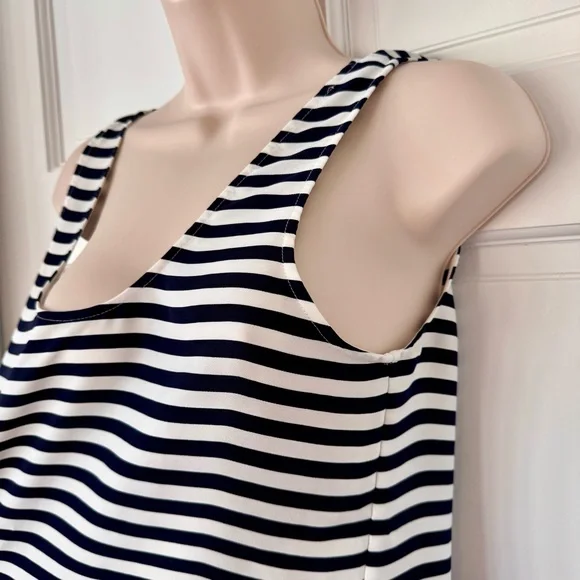 J.Crew Navy White Striped Tank Top Classic Nautical Summer Size 6 - Picture 4 of 8